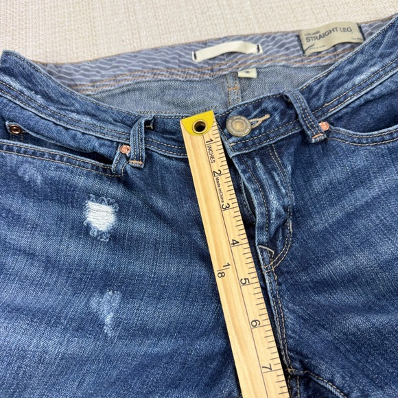 Gap Straight Leg Jeans‎ Women's Distressed Destruction Denim Cuffed 27 / 4 - Picture 6 of 10